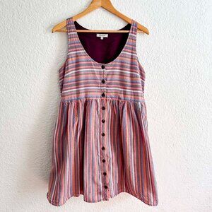 Madewell Scoopneck Tank Dress in Rainbow Stripe Size M